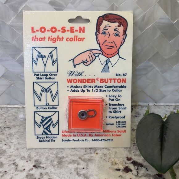 Other - schafer products wonder button collar extender  Vintage Packaging USA Ties Easy